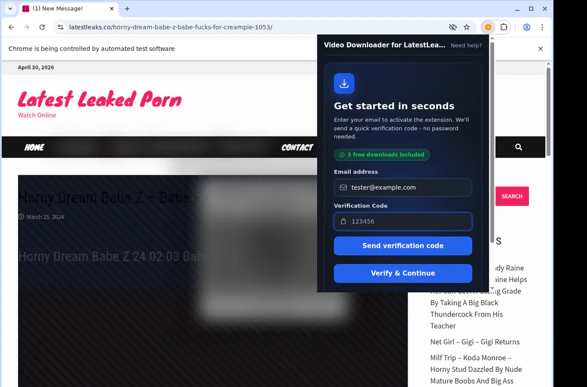 Latestleaks Video Downloader browser extension screenshot 4